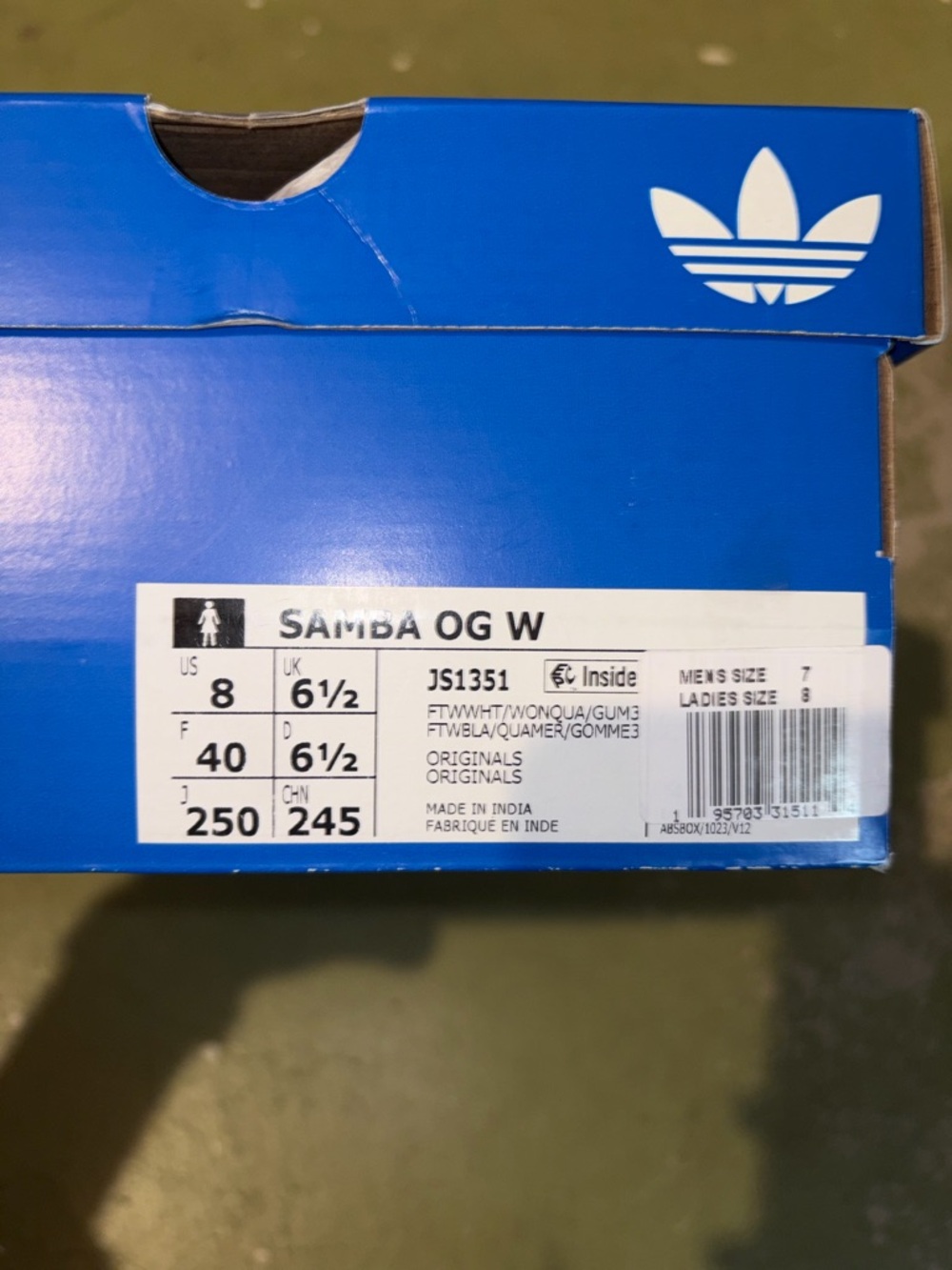 adidas Women's Samba Sneakers in White & Blush - Picture 8 of 8